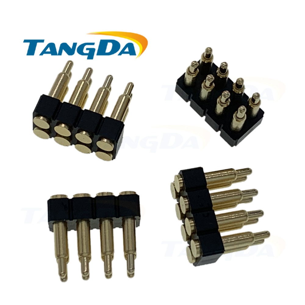 2 * 4pin 포고 핀 커넥터 8p 스프링 접점 핀 2.54 8 핀 금도금 커넥터 높이: 5-12mm 피치 2.54mm 2.5 2.54 SMD TANGDA